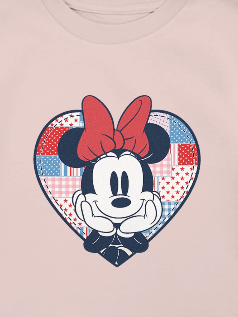 Toddler Minnie Mouse Patchwork Heart Graphic T-Shirt