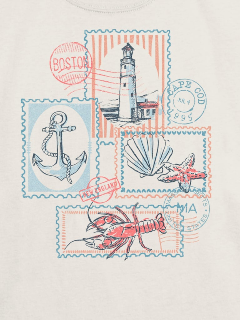 Kids Cape Cod Stamps Graphic T-Shirt