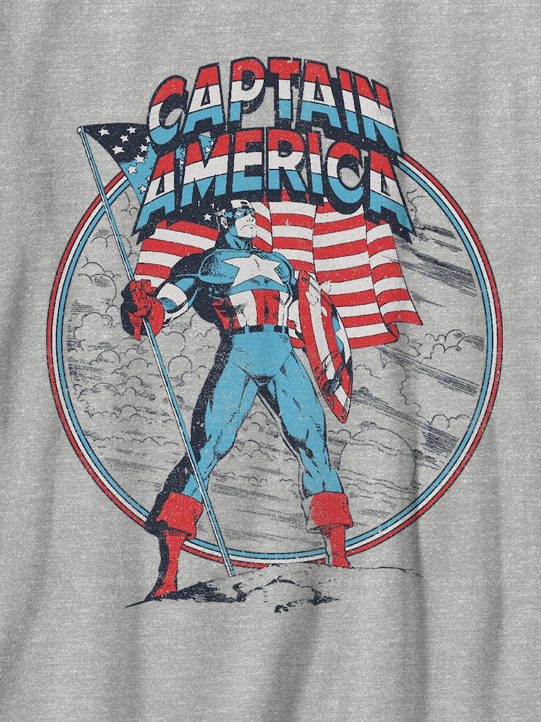 Kids Captain America Vintage Pose Graphic T-Shirt