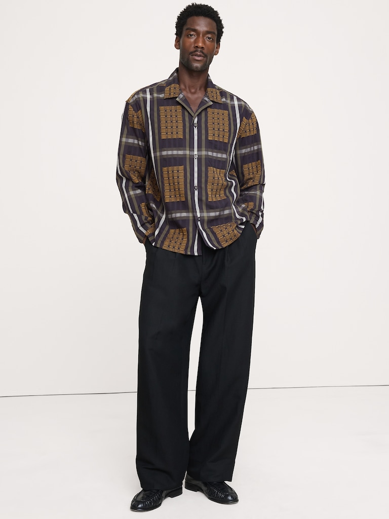 Relaxed-Fit Textured Flannel Resort Shirt