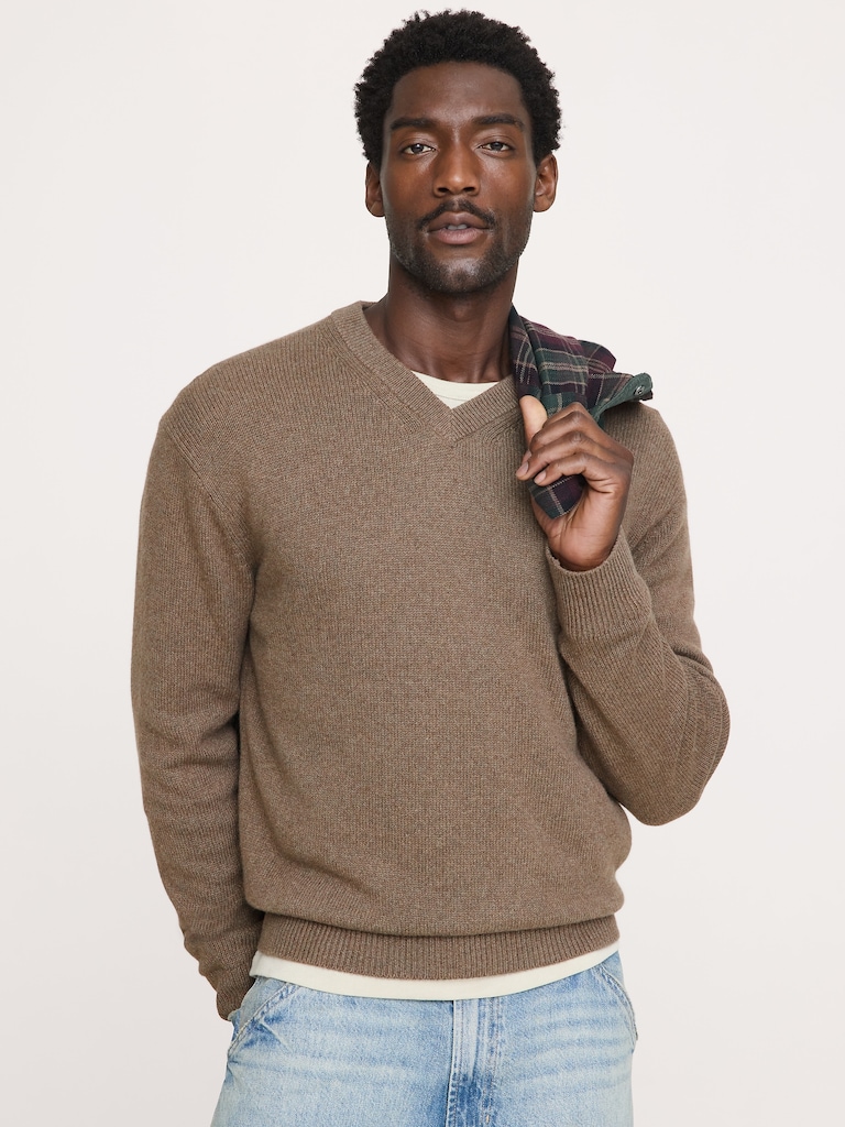 Cotton-Cashmere V-Neck Sweater