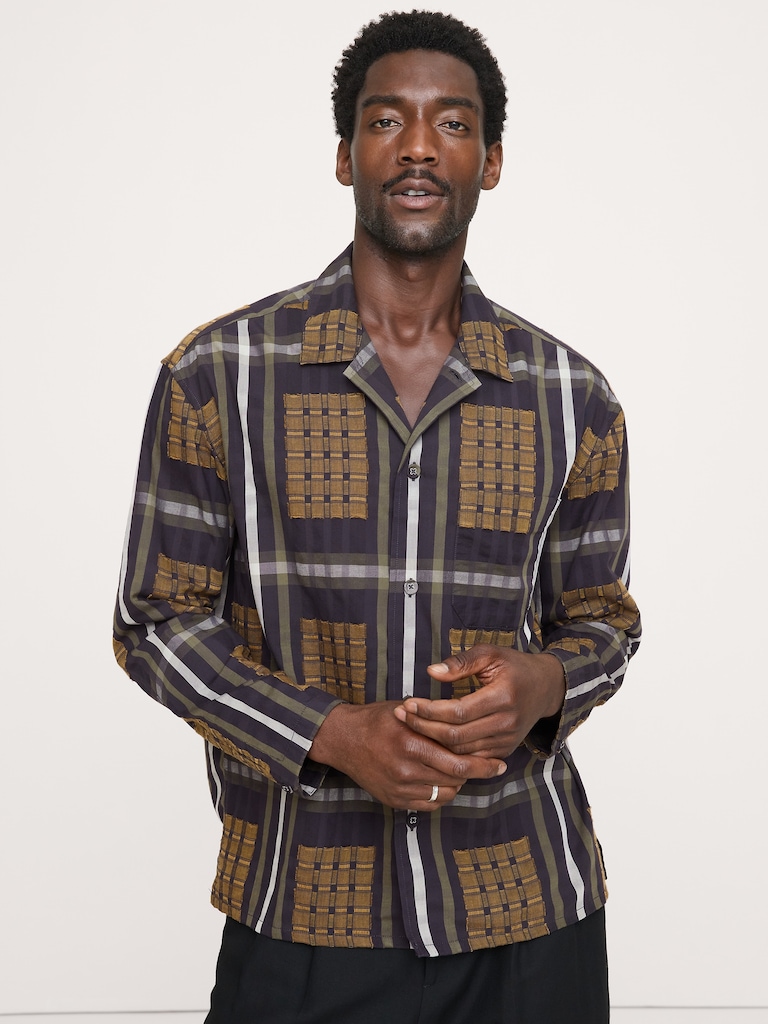 Relaxed-Fit Textured Flannel Resort Shirt