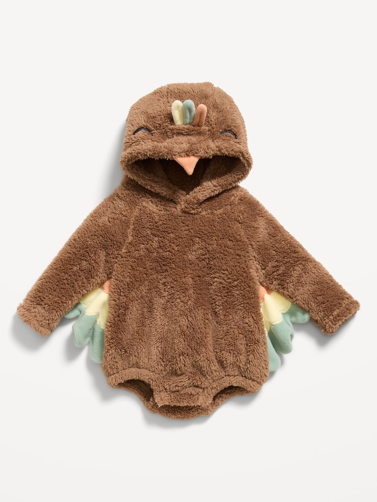 Long-Sleeve Critter Fleece Hooded One-Piece Romper for Baby