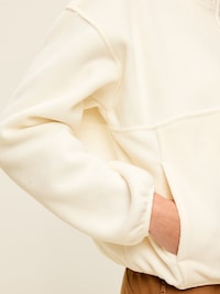 Oversized Half-Zip Cropped Fleece Sweatshirt