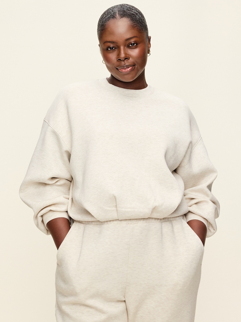 Bounce Fleece Bubble-Hem Sweatshirt