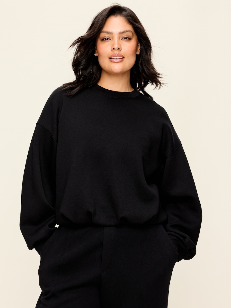 Bounce Fleece Bubble-Hem Sweatshirt