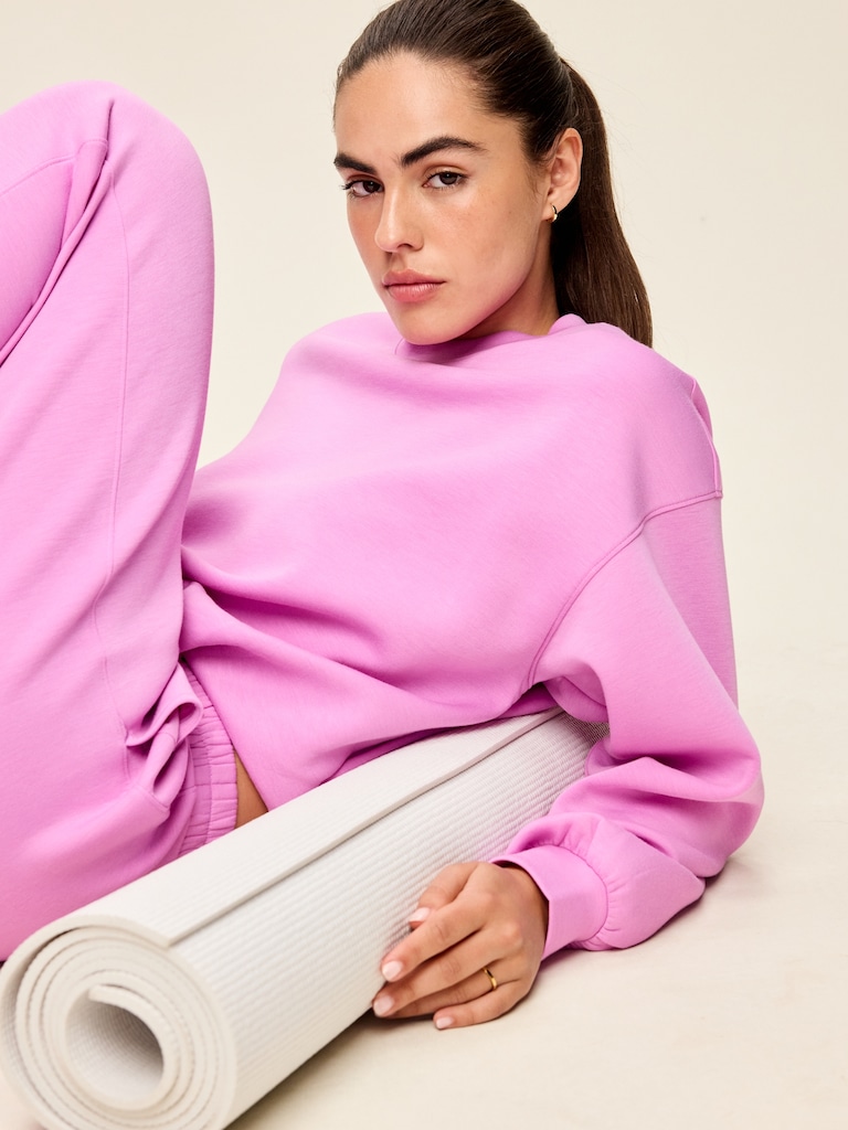 Bounce Fleece Bubble-Hem Sweatshirt