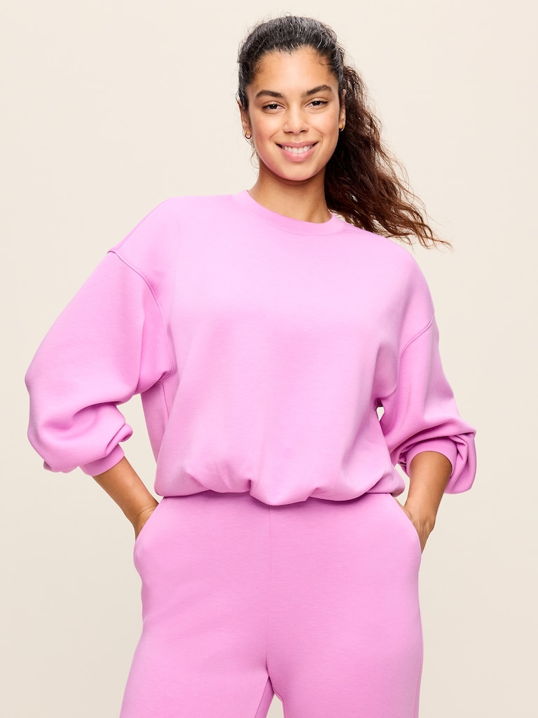 Bounce Fleece Bubble-Hem Sweatshirt