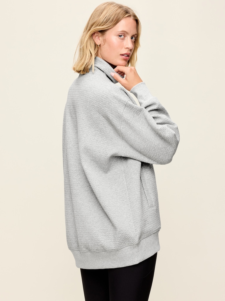 Dynamic Fleece Oversized Textured Tunic Sweatshirt