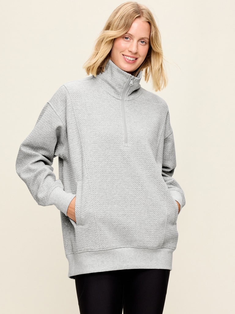 Dynamic Fleece Oversized Textured Tunic Sweatshirt