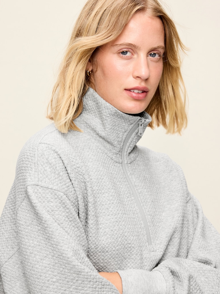 Dynamic Fleece Oversized Textured Tunic Sweatshirt