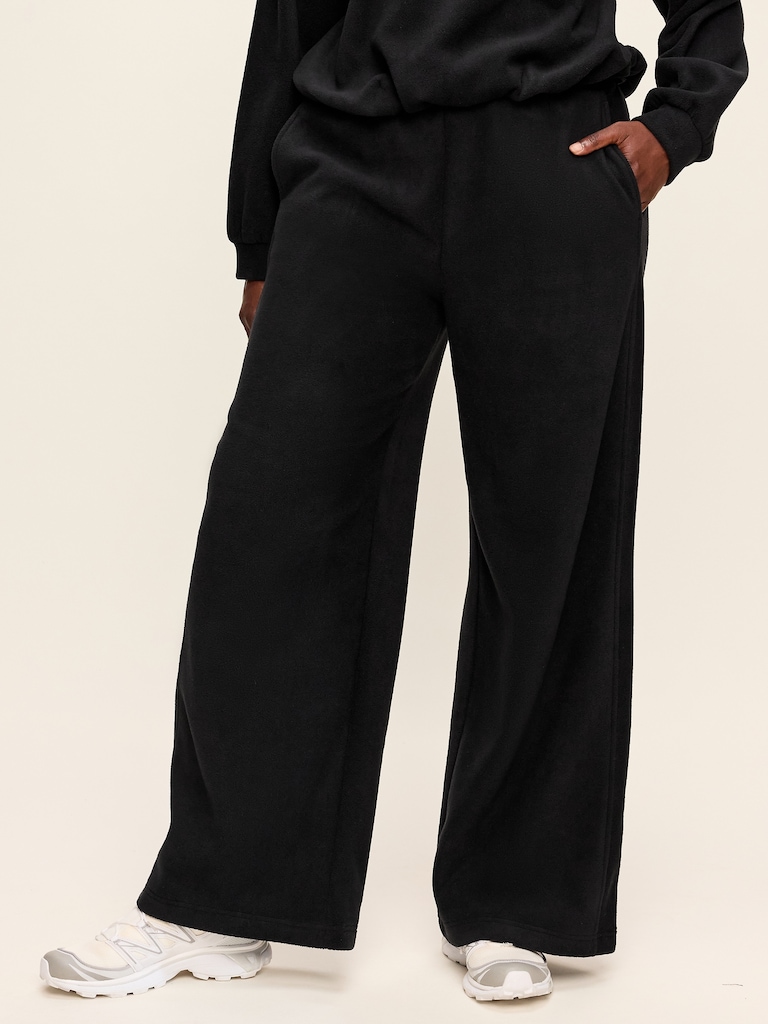 Extra High-Waisted Microfleece Wide-Leg Sweatpants