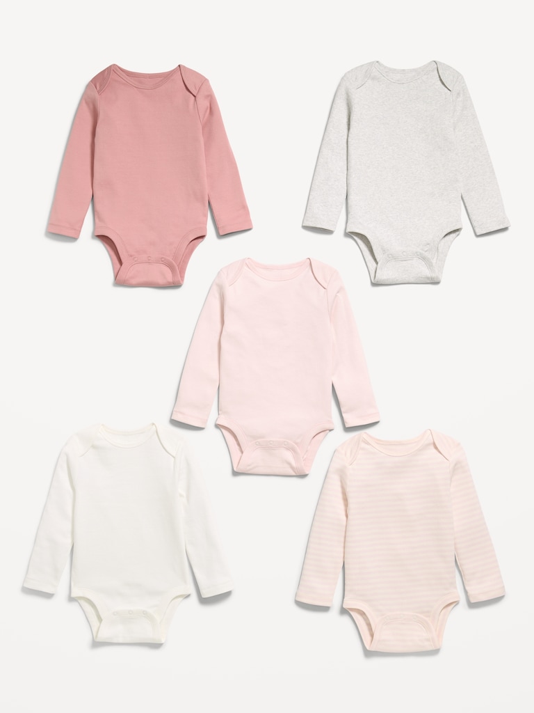 Long-Sleeve Bodysuit 5-Pack for Baby