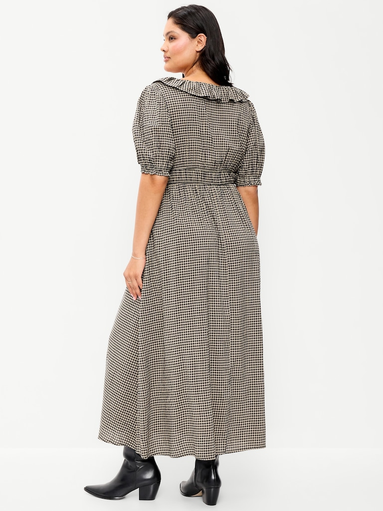 Ruffle-Trim Boho Maxi Dress