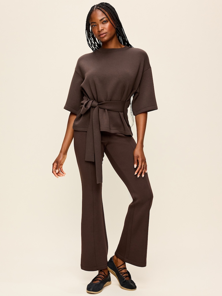 High-Waisted Bounce Fleece Flare-Leg Sweatpants