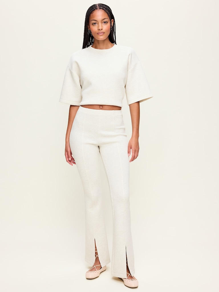 High-Waisted Bounce Fleece Flare-Leg Sweatpants
