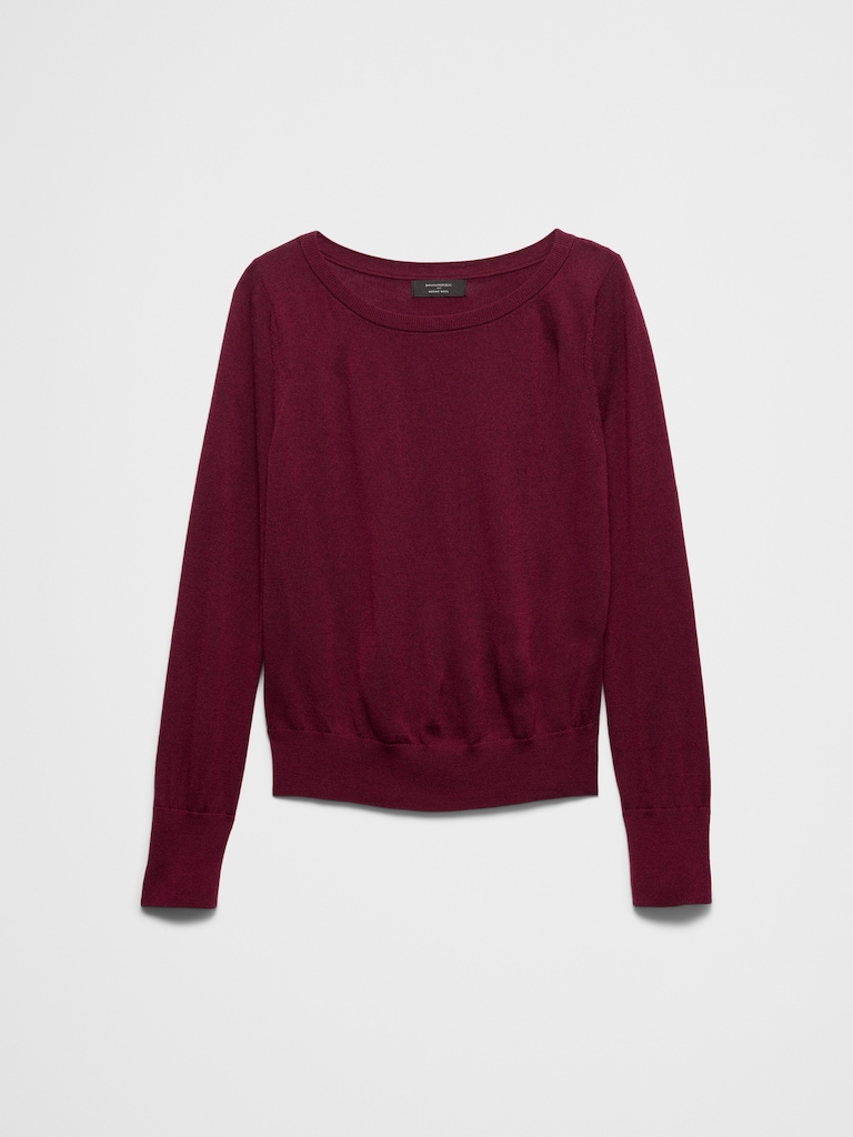 Merino Wool Boat-Neck Sweater