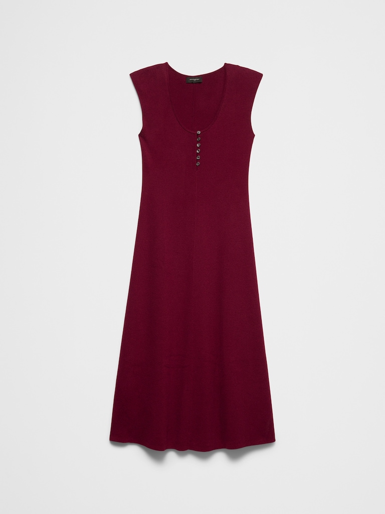 Cotton Ribbed Midi Sweater Dress