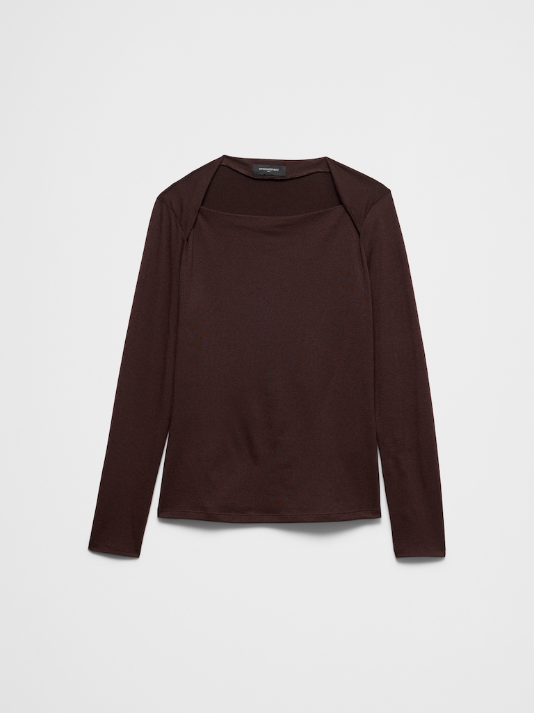 Jersey Straight-Neck T-Shirt