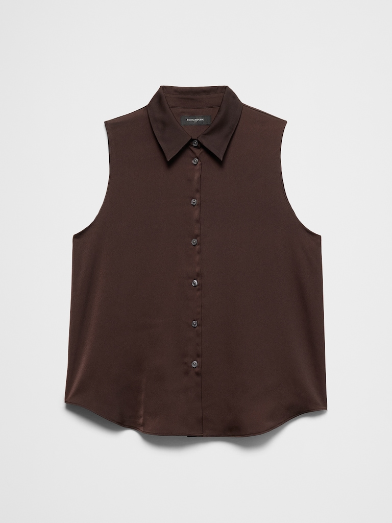 Silky Collared Top