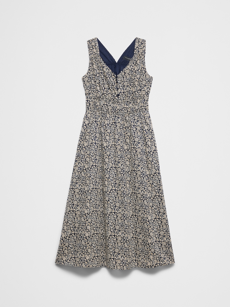 Elastic Detail Midi Dress