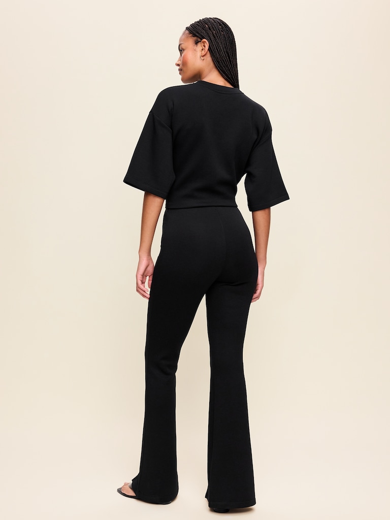 High-Waisted Bounce Fleece Flare-Leg Sweatpants