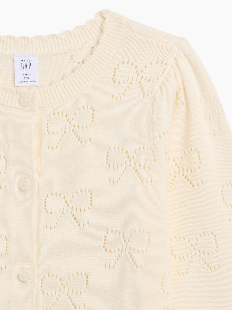 babyGap Puff Sleeve Pointelle Cardigan