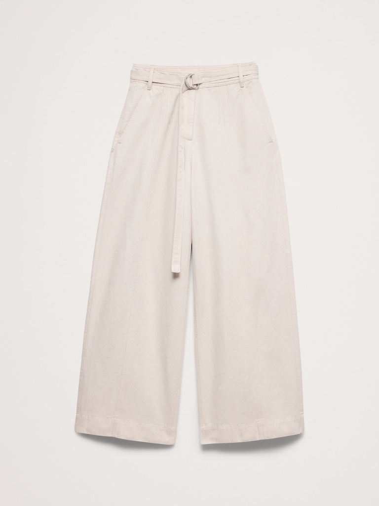 Pantalon utilitaire à jambe large et taille haute