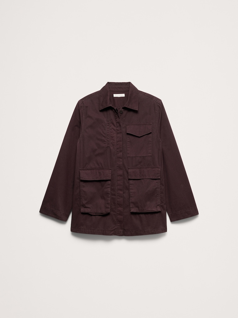 Cotton Twill Shirt Jacket