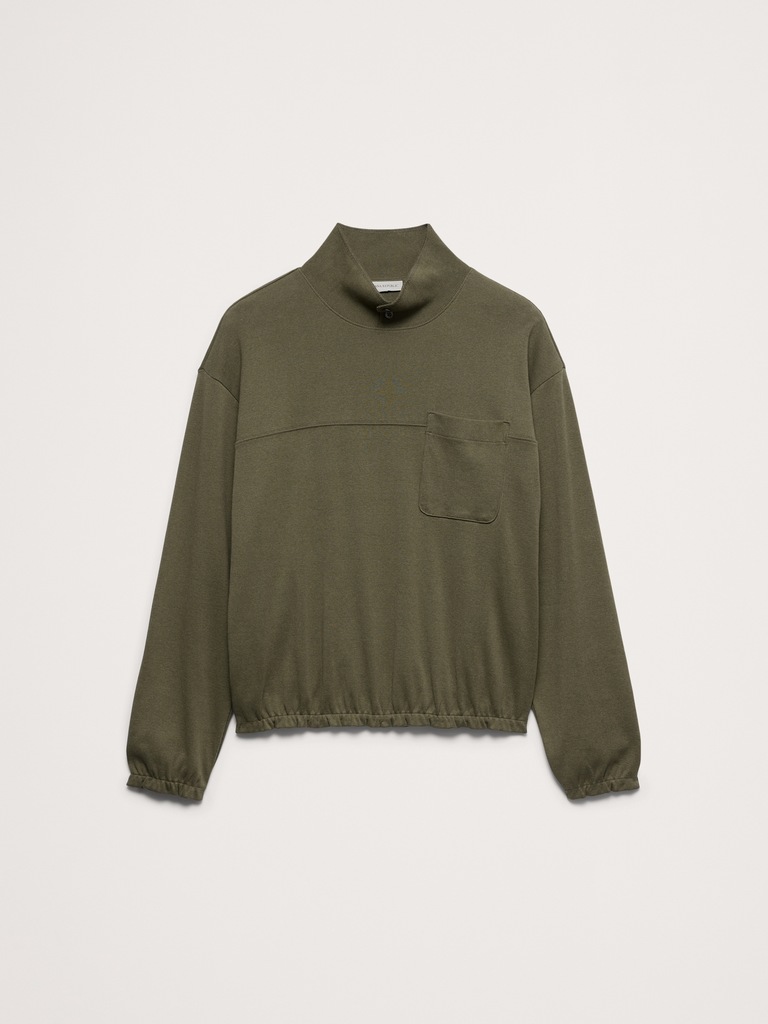 Cotton Mock-Neck Pullover