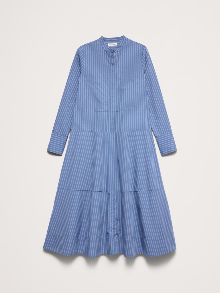 Cotton Trapeze Shirt Dress