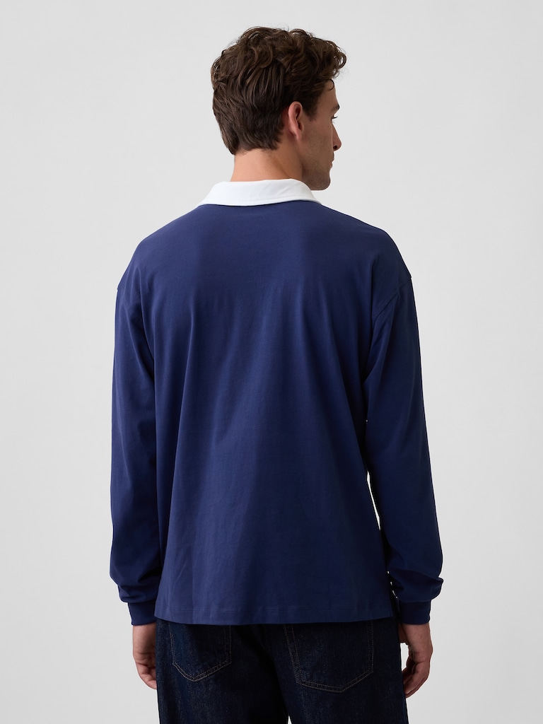 Boxy Colorblock Rugby Polo Shirt