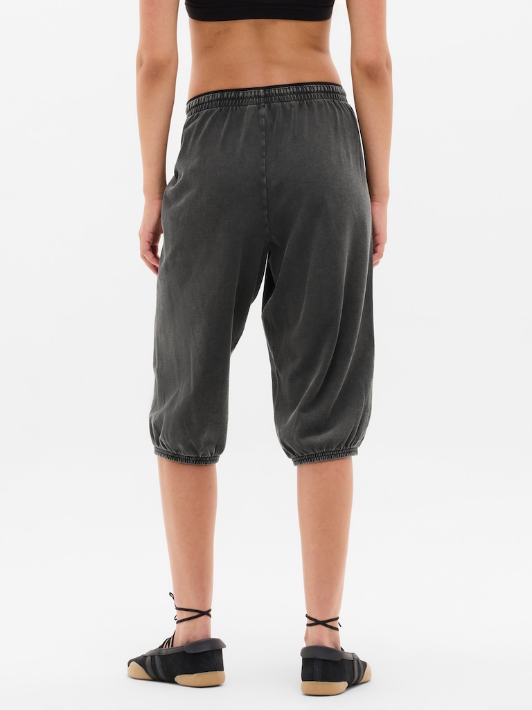 Airy Cotton Terry Snow Wash Capri