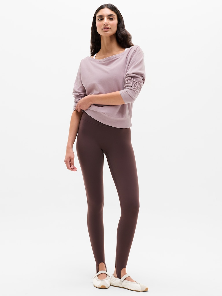 Airy Cotton Terry Snow Wash Boat Neck Sweatshirt