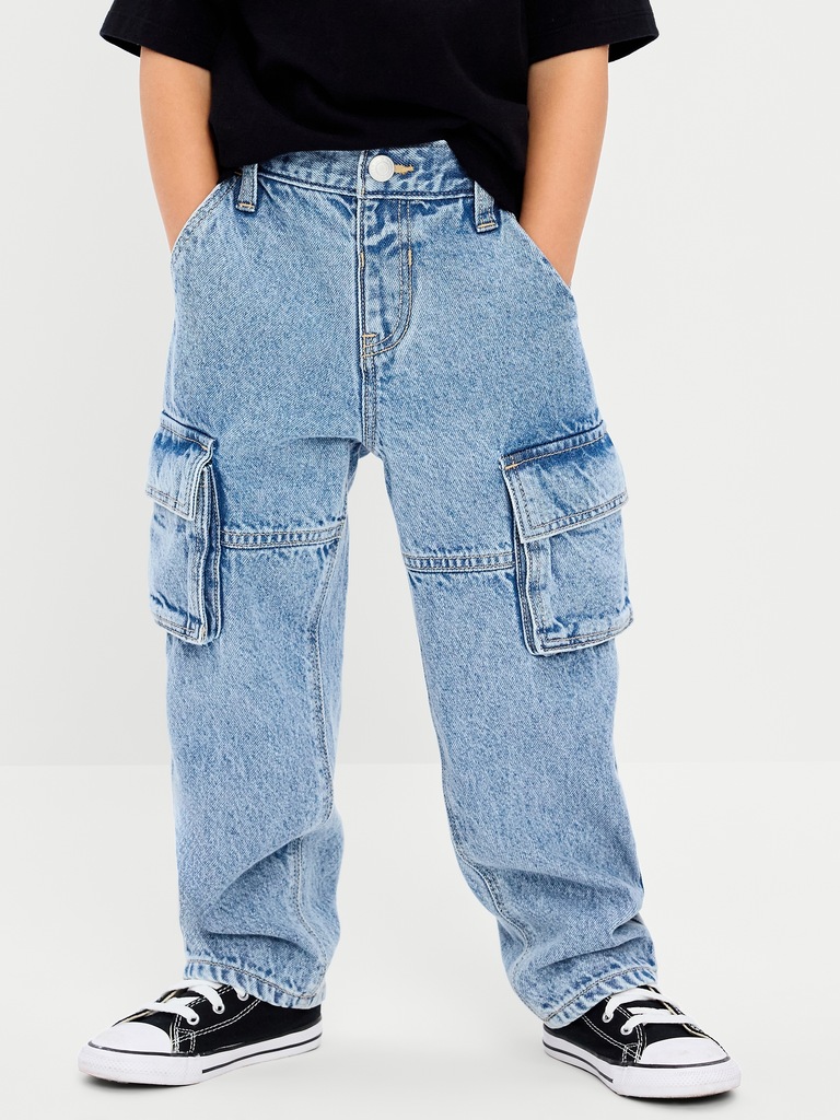 Super Baggy Barrel-Leg Cargo Jeans for Toddler Boys