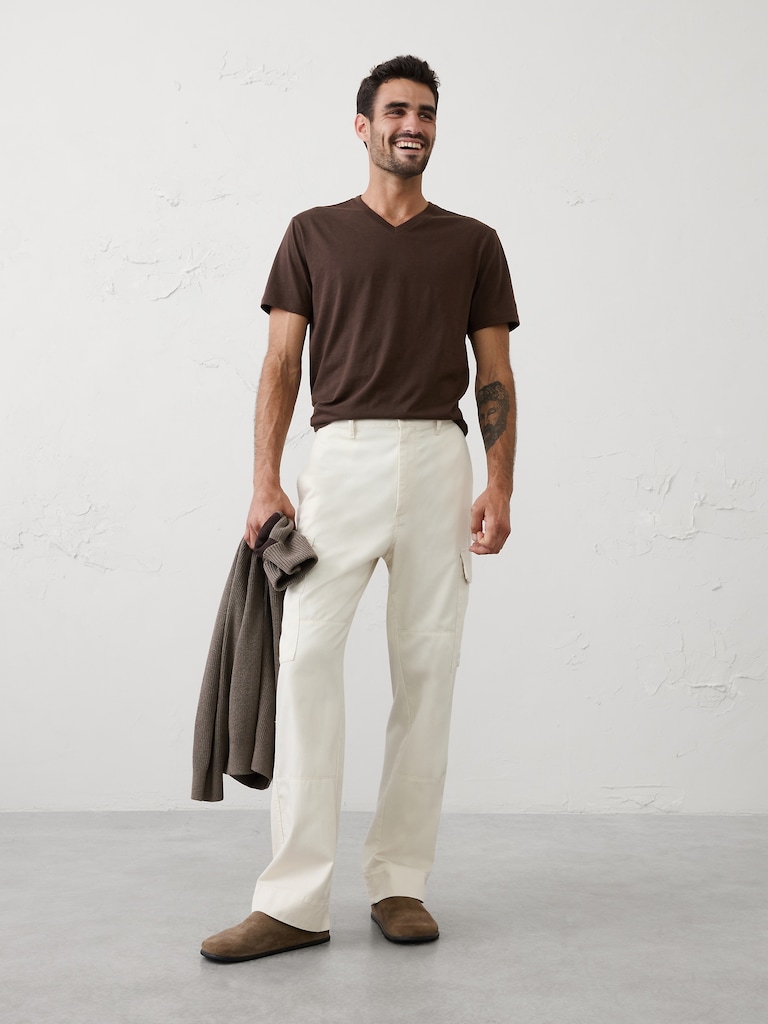 Standard-Fit Premium Wash V-Neck Shirt