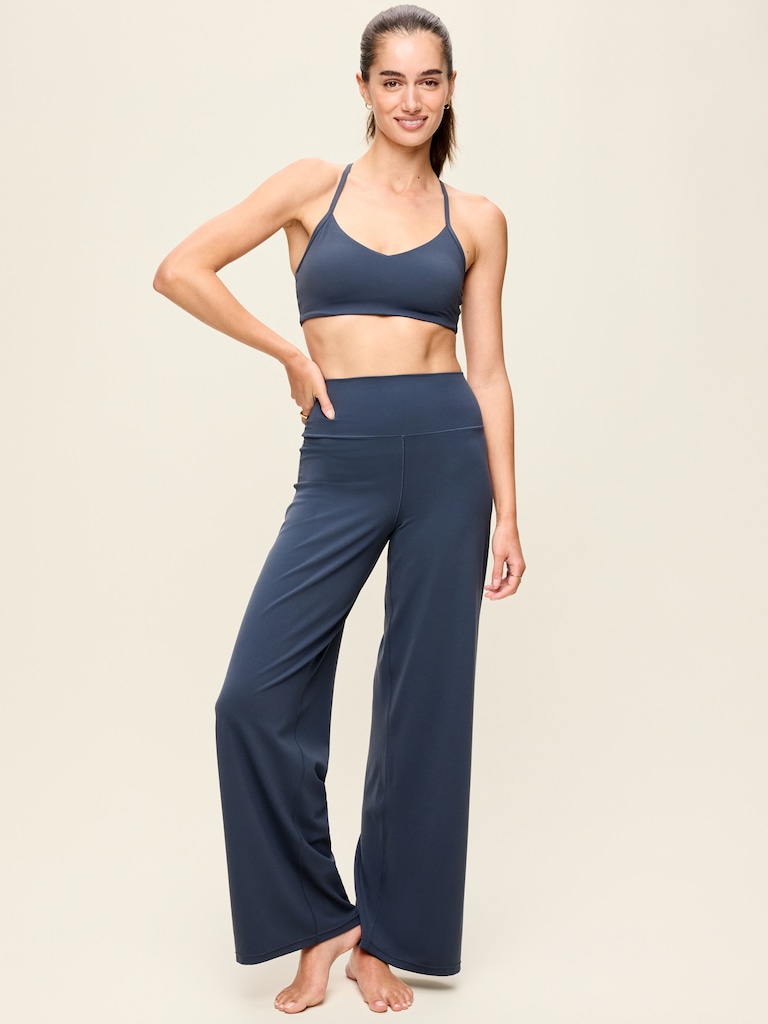 Pantalon StudioSmooth à jambe large à taille haute