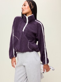 Loose Sherpa Quarter-Zip Pullover