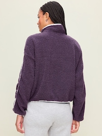 Loose Sherpa Quarter-Zip Pullover