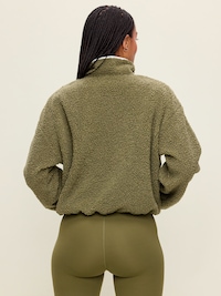 Loose Sherpa Quarter-Zip Pullover