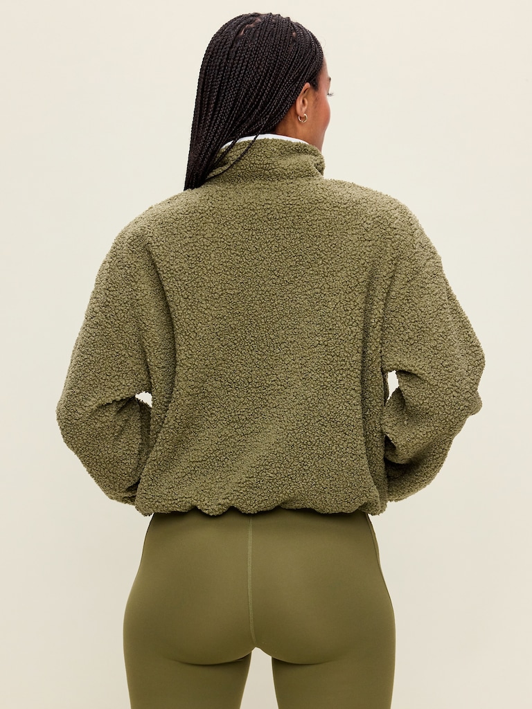 Loose Sherpa Quarter-Zip Pullover