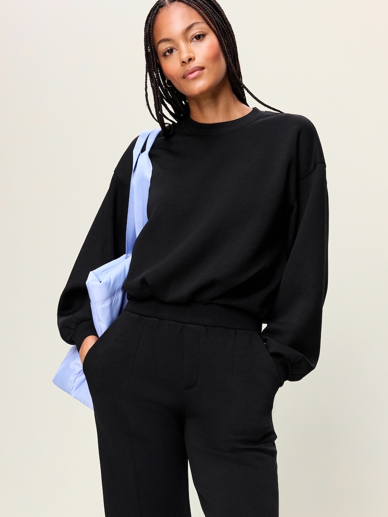Bounce Fleece Bubble-Hem Sweatshirt