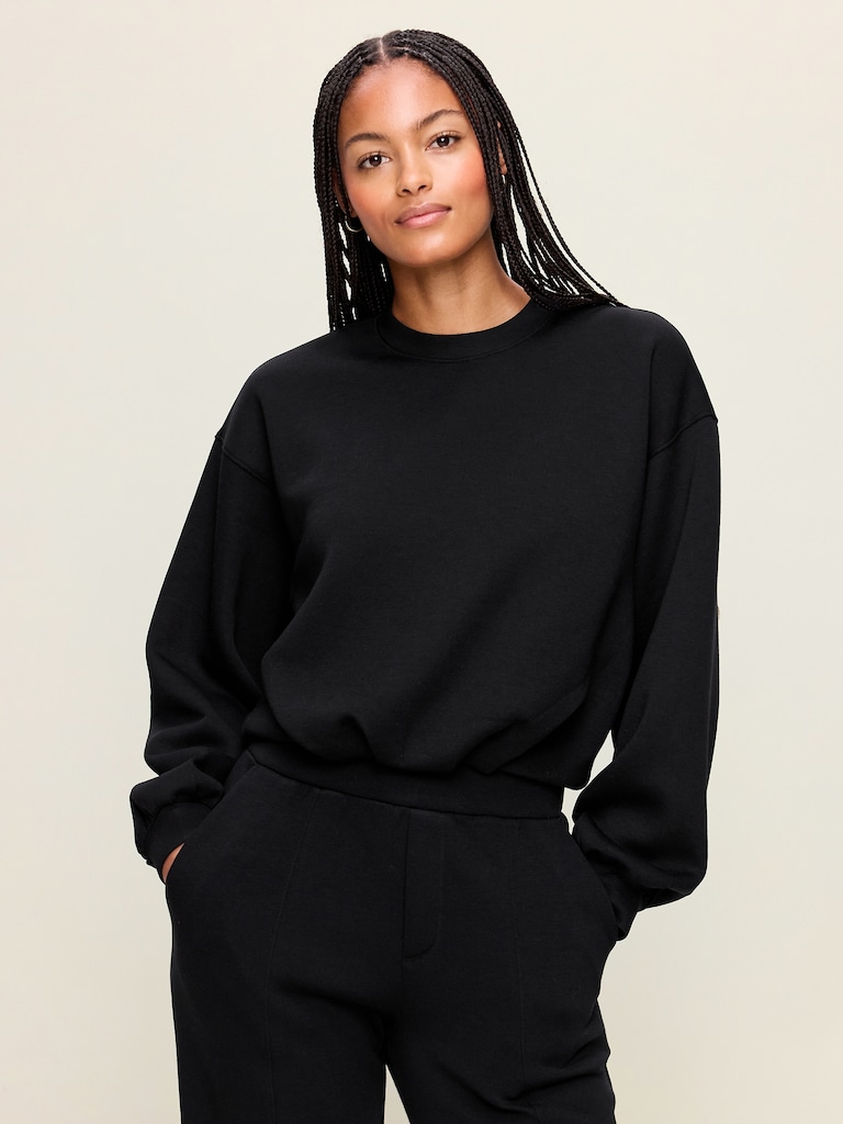 Bounce Fleece Bubble-Hem Sweatshirt
