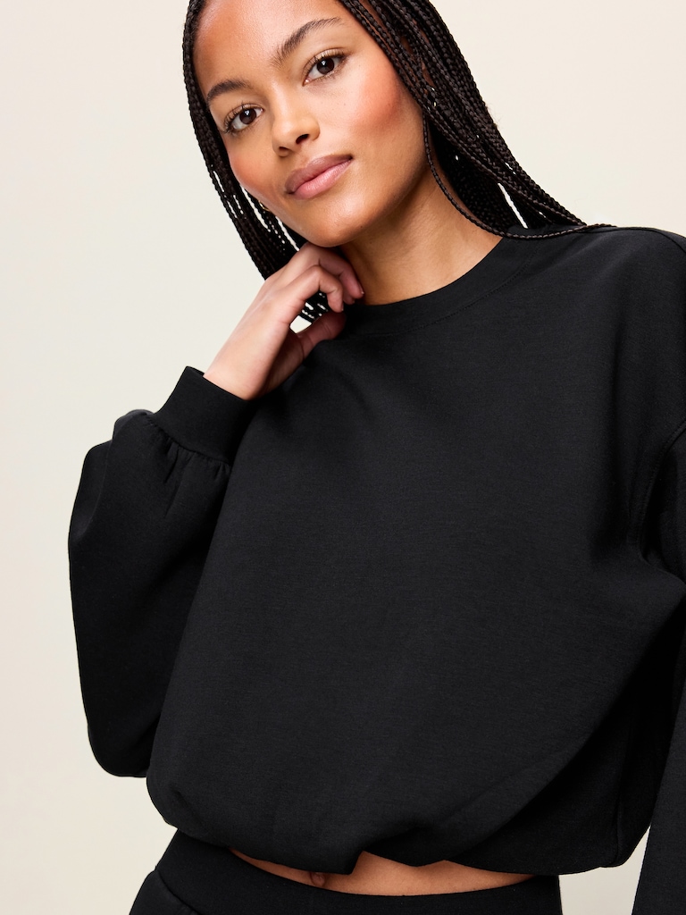 Bounce Fleece Bubble-Hem Sweatshirt