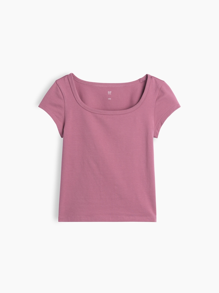Kids CloseKnit Jersey Square-Neck T-Shirt