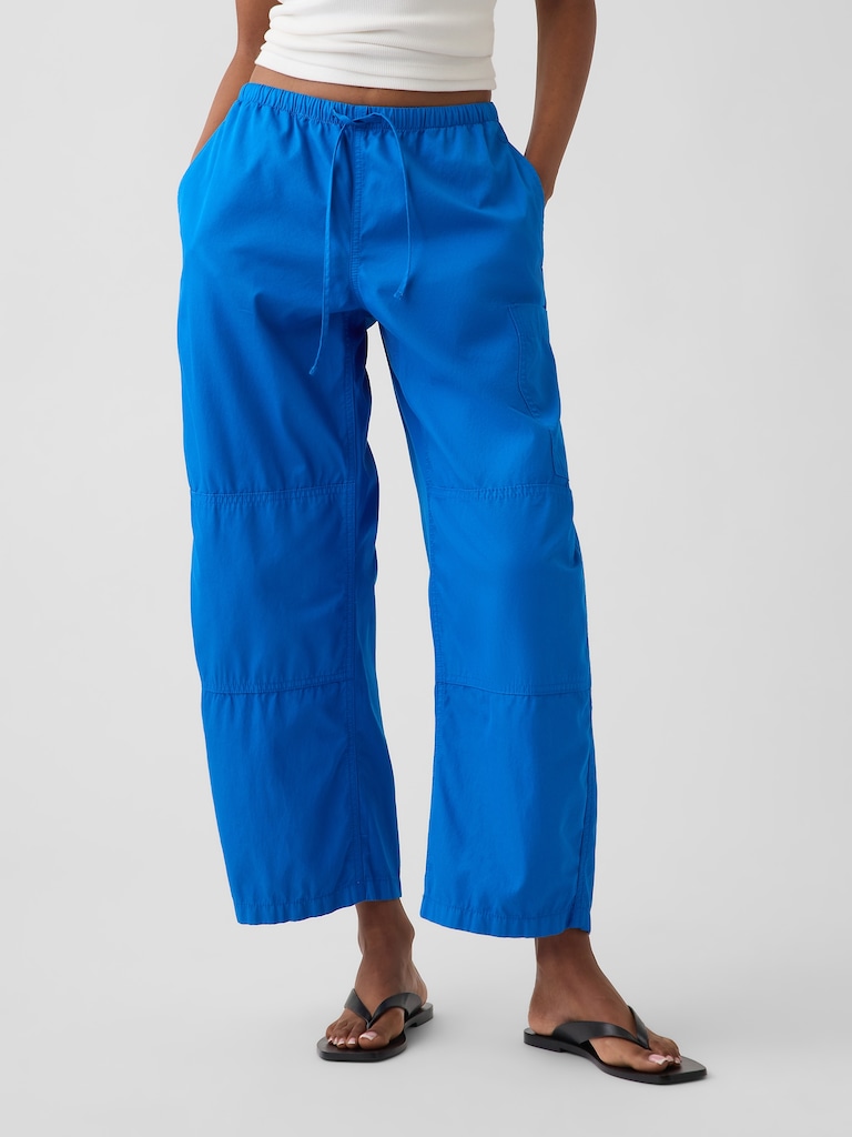 Mid Rise Twill Easy Barrel Utility Pants
