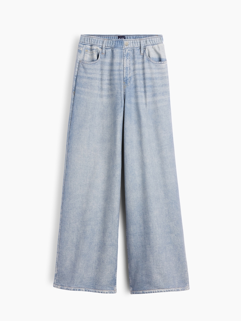 Printed Baggy Sweatpant Jeans