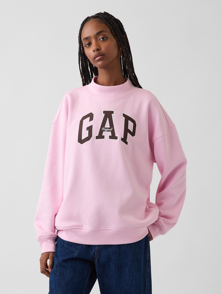 VintageSoft Oversized Mockneck Logo Sweatshirt