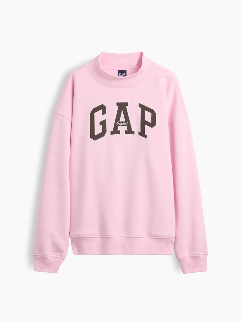 VintageSoft Oversized Mockneck Logo Sweatshirt