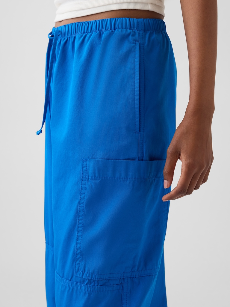 Mid Rise Twill Easy Barrel Utility Pants